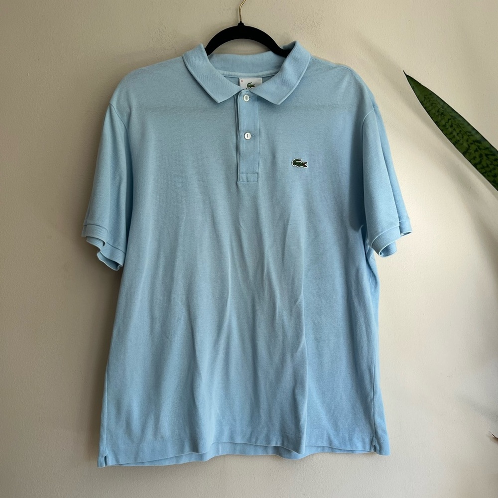 Lacoste men’s blue logo patch cotton polo short sleeve shirt size 6 - Picture 5 of 14